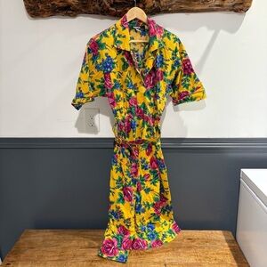 Vibrant Vintage Floral Midi Dress